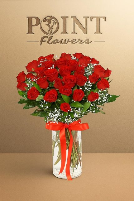 Cam Vazoda 41 Dal Kırmızı Güller ARJ0034