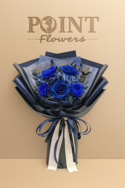 Mavi Gül Buketi 5 Dal BKT0052