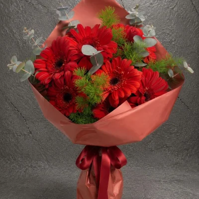 Kırmızı Gerbera Buketi. Buca Çiçekçi. BKT0099