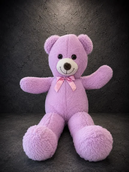 Mor Peluş Ayıcık 80 cm PLS0007 | Point Flowers Buca Çiçekçi