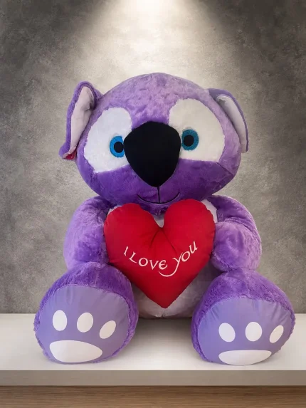I Love You Mor Koala Peluş Oyuncak 85 cm PLS0008 | Point Flowers Buca Çiçekçi